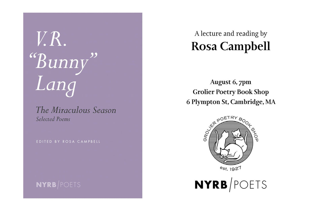 The Miraculous Season: reading and lecture with Rosa Campbell – Cambridge, MA