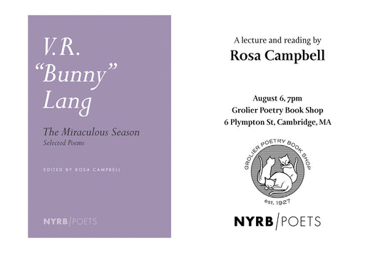The Miraculous Season: reading and lecture with Rosa Campbell – Cambridge, MA